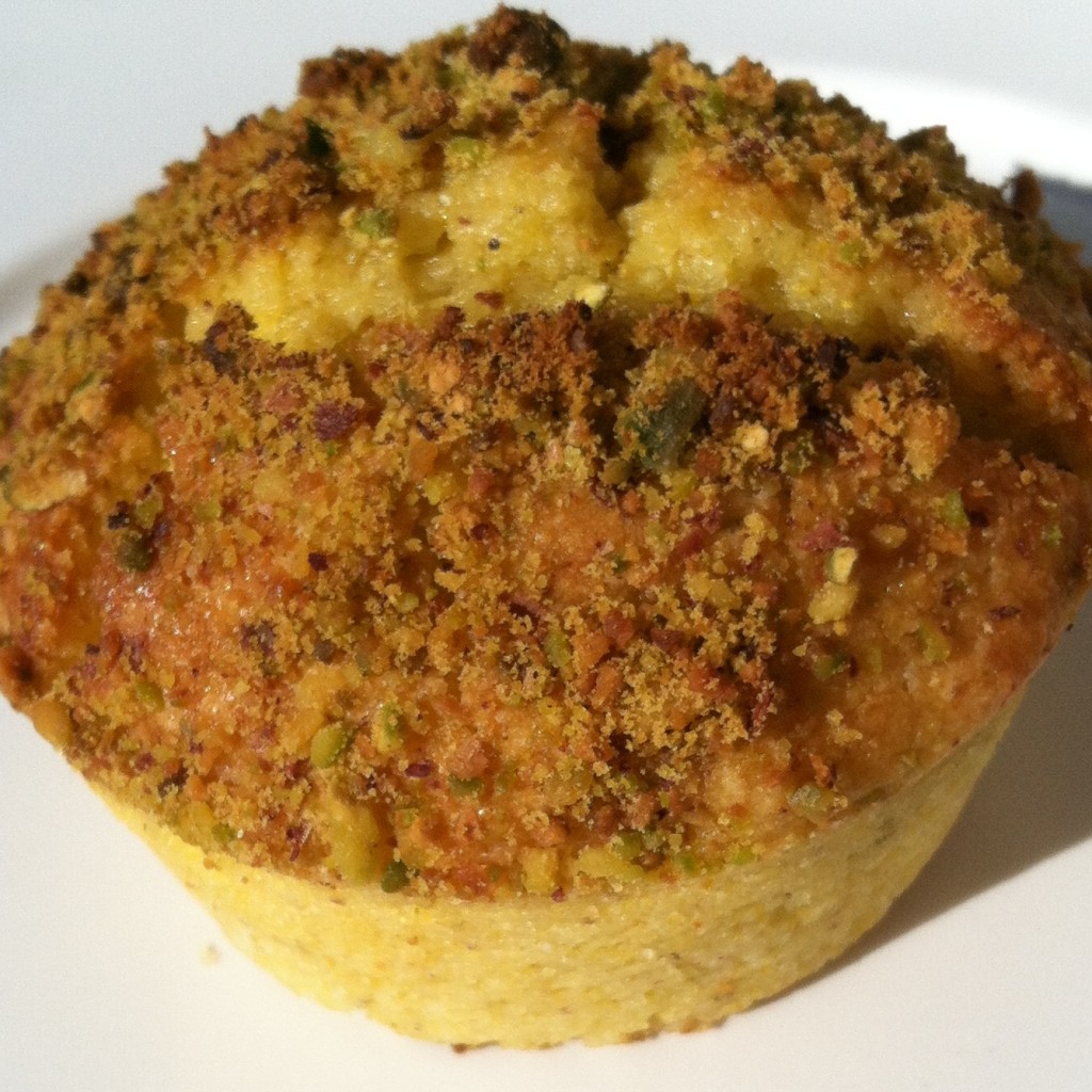 Lemon Pistachio Cornmeal Muffin